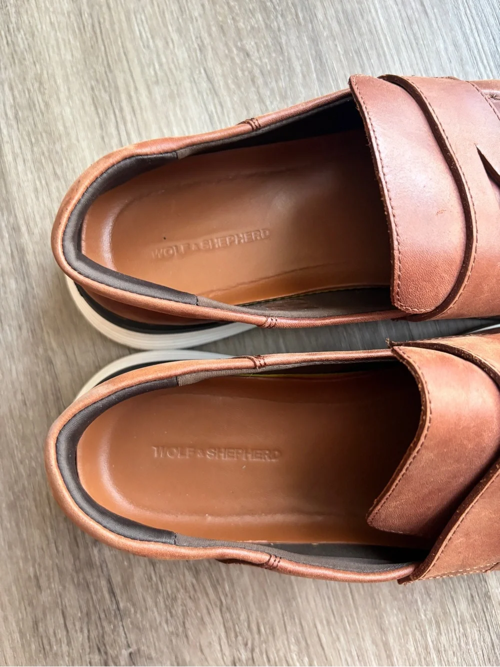 Wolf & Shepherd Crossover Loafers in Tan Men's 11.5